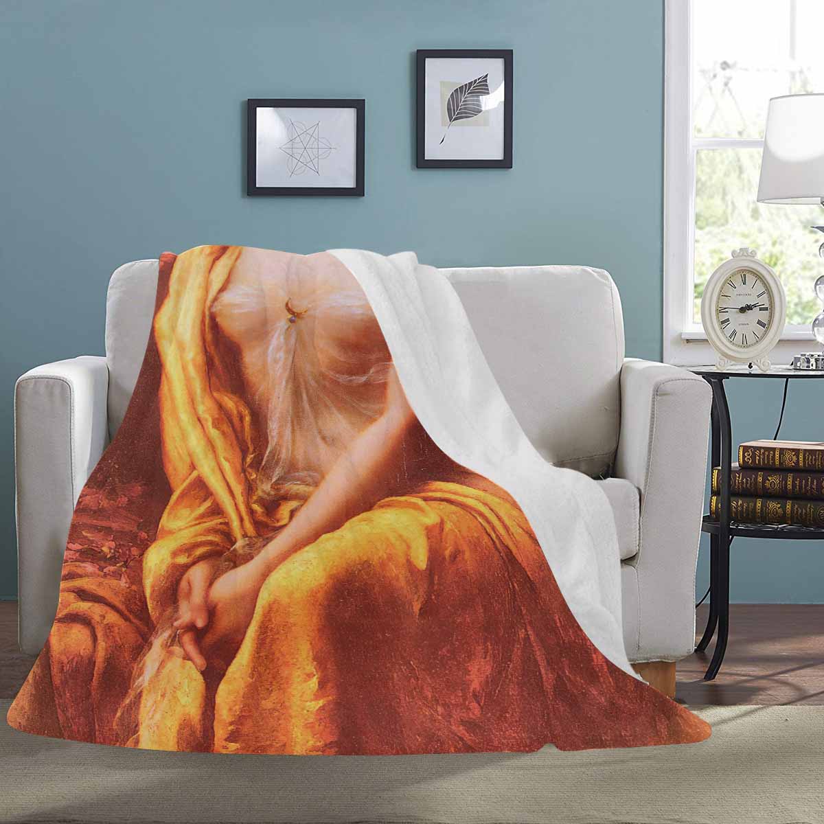 Victorian Lady Design BLANKET, LARGE 60 in x 80 in, Starlight