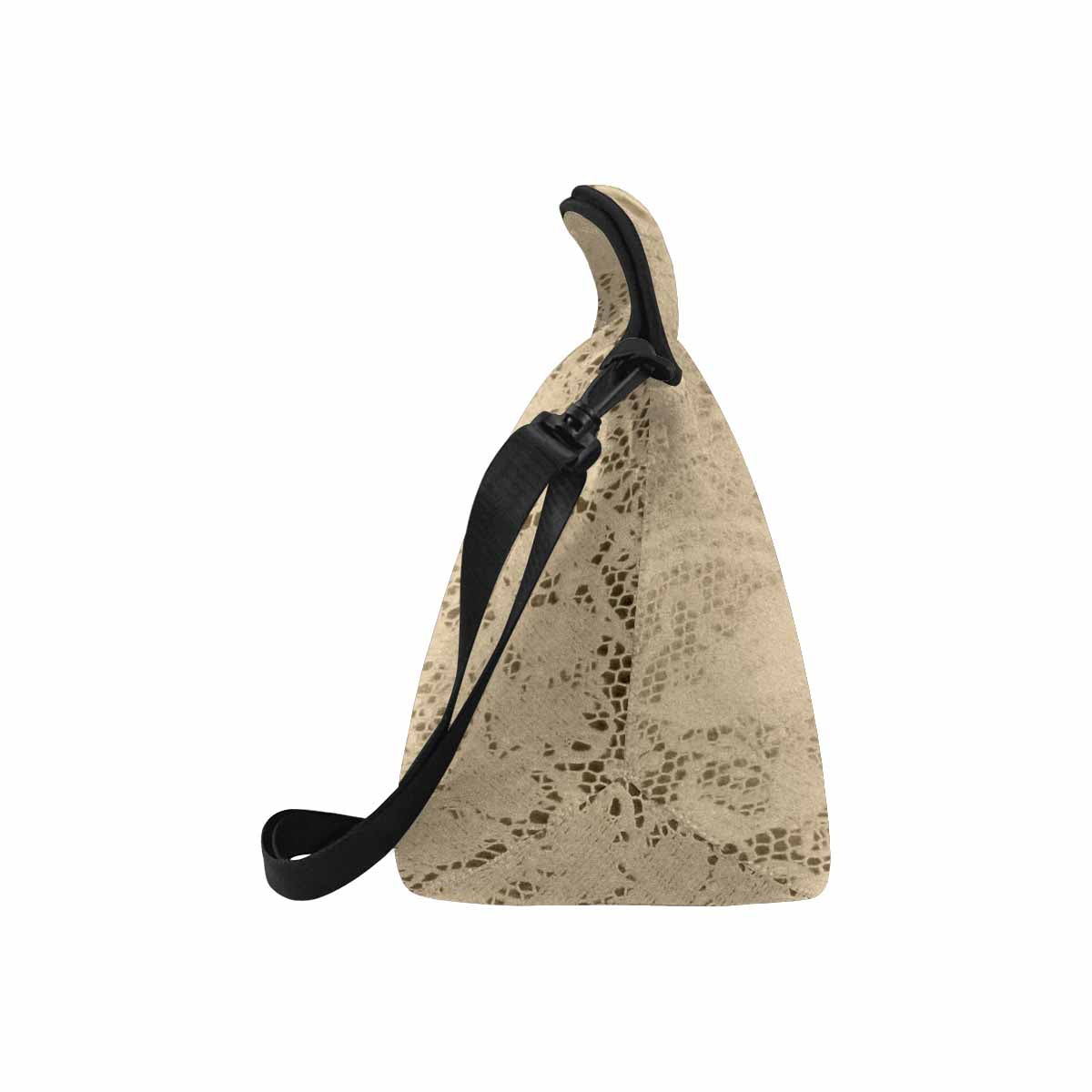 Victorian lace print insulated lunch bag, design 26