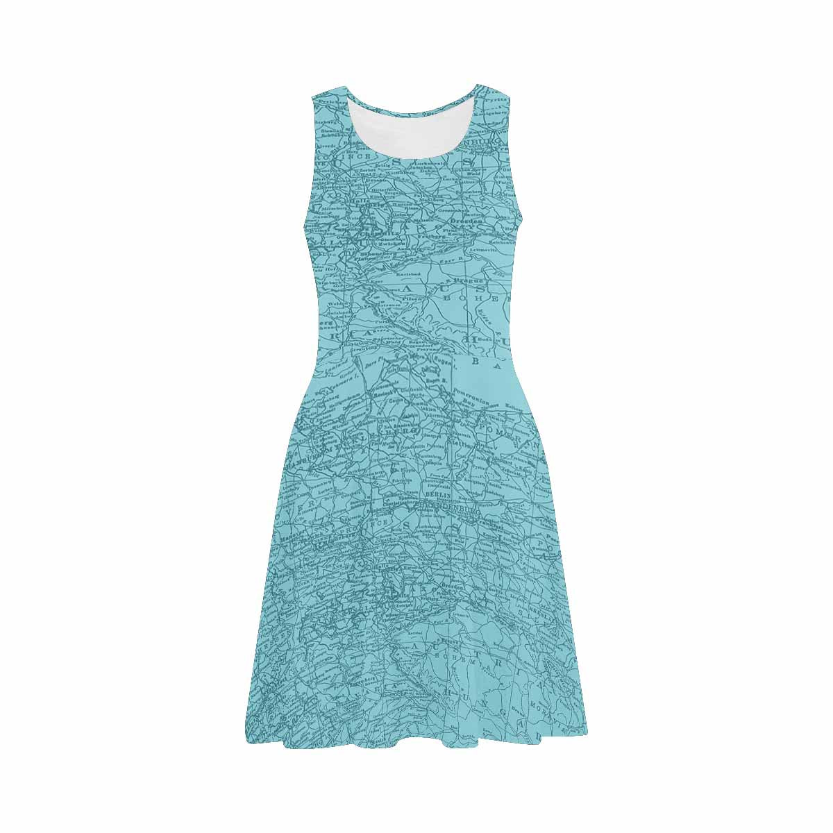Antique Map casual summer dress, MODEL 09534, design 51