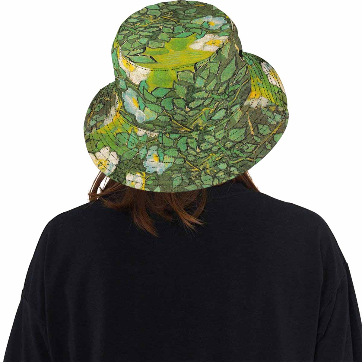 Vintage floral unisex bucket boonie Hat, outdoors hat, Design 01