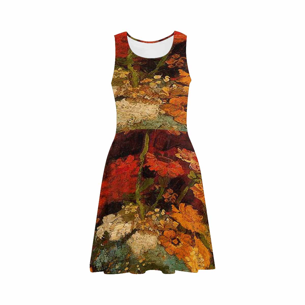 Vintage floral short summer flare dress,  XS to 3XL plus size, model D09534 Design 31