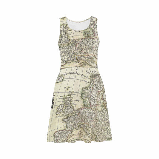 Antique Map casual summer dress, MODEL 09534, design 23