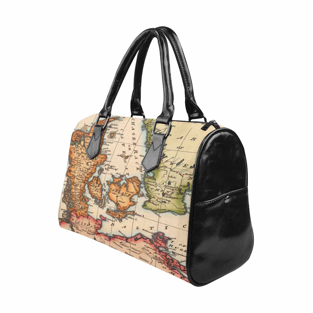 Antique Map design Boston handbag, Model 1695321, Design 34