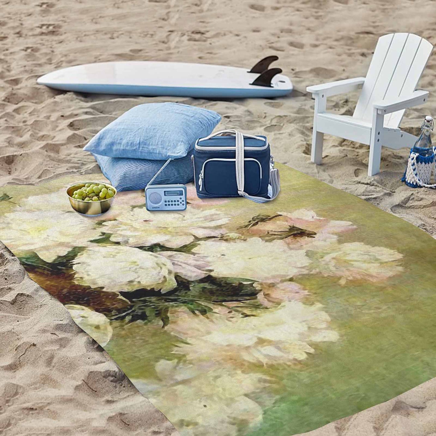 Vintage Floral waterproof picnic mat, 81 x 55in, Design 35