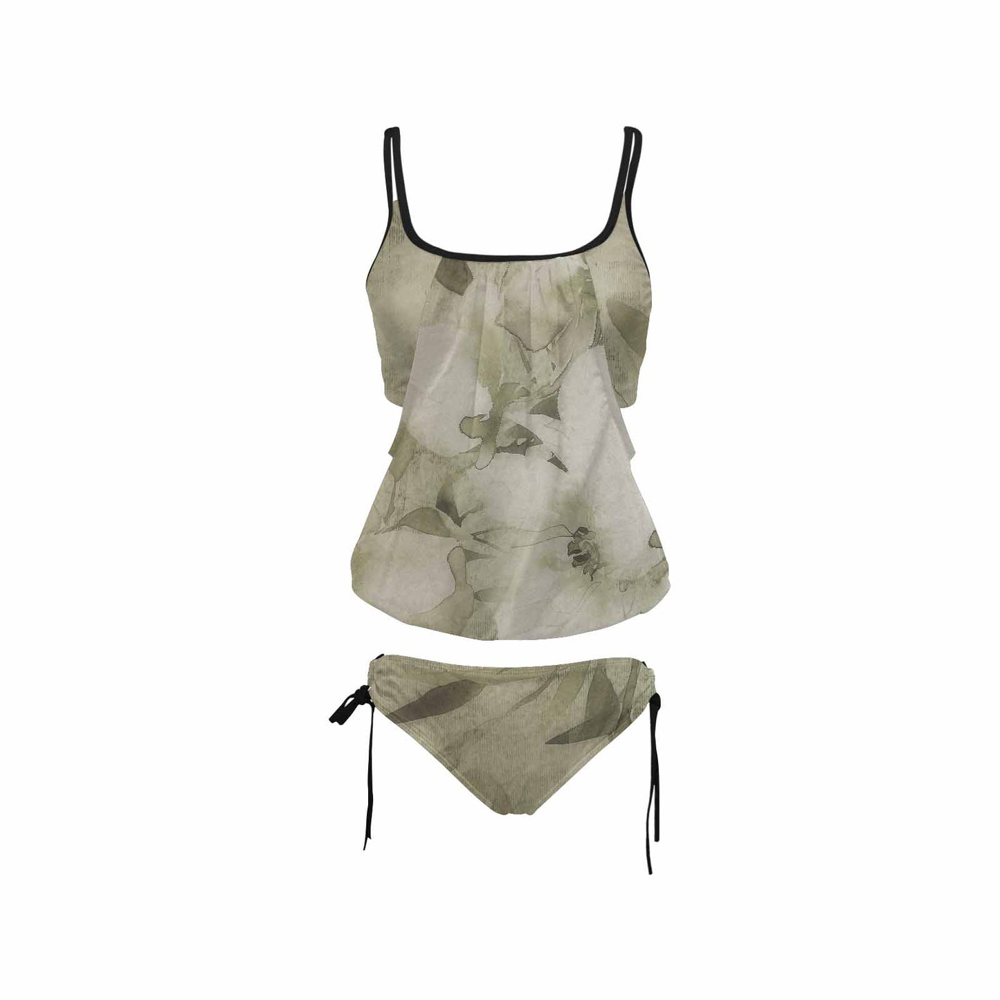 Vintage floral,cover belly tankini beach wear, swim wear, Design 03x