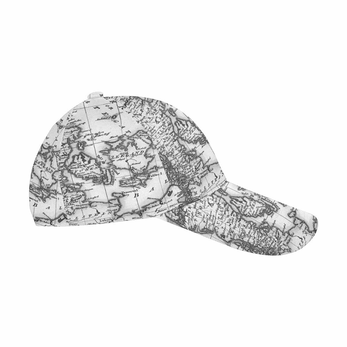 Antique Map design dad cap, trucker hat, Design 32