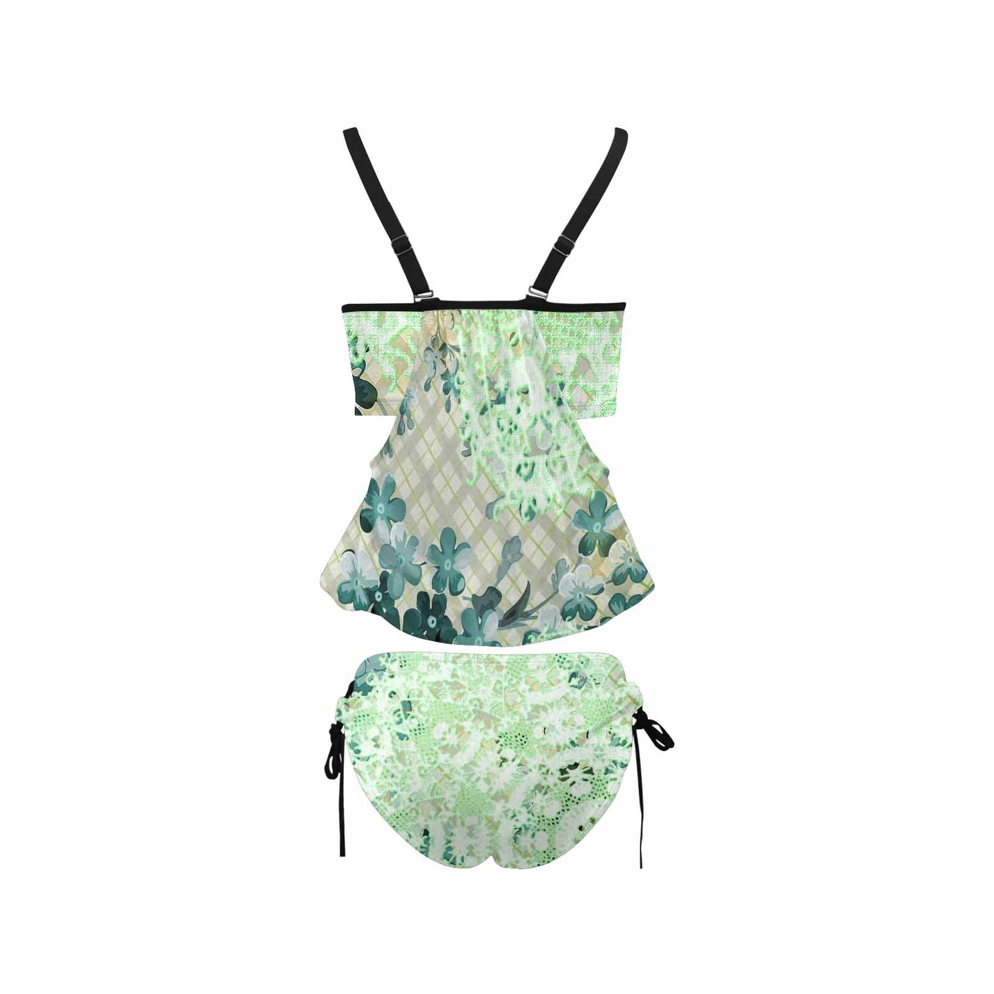 Tankini cover belly swim wear, Printed Victorian lace design 53