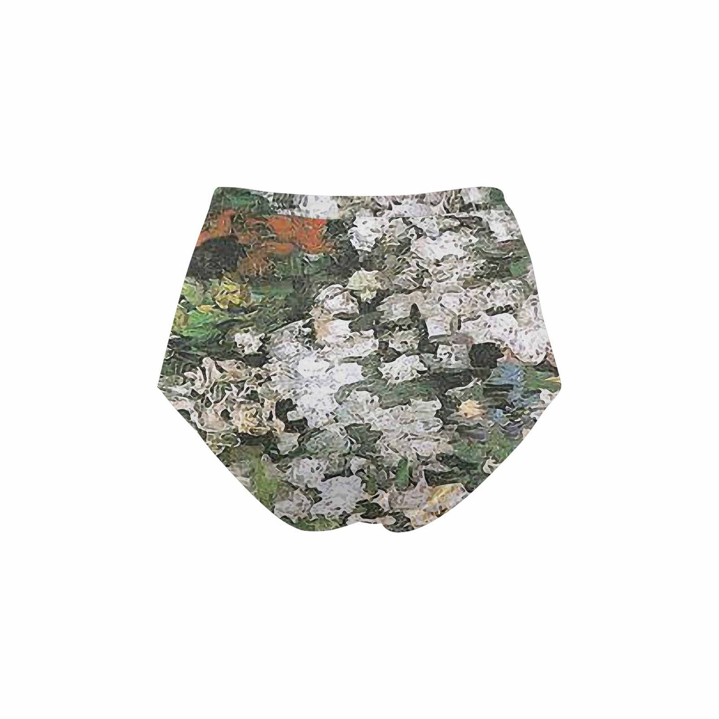 Vintage floral High waist bikini bottom, Design 07
