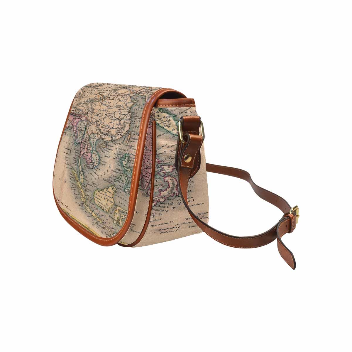 Antique Map design Handbag, saddle bag, Design 37