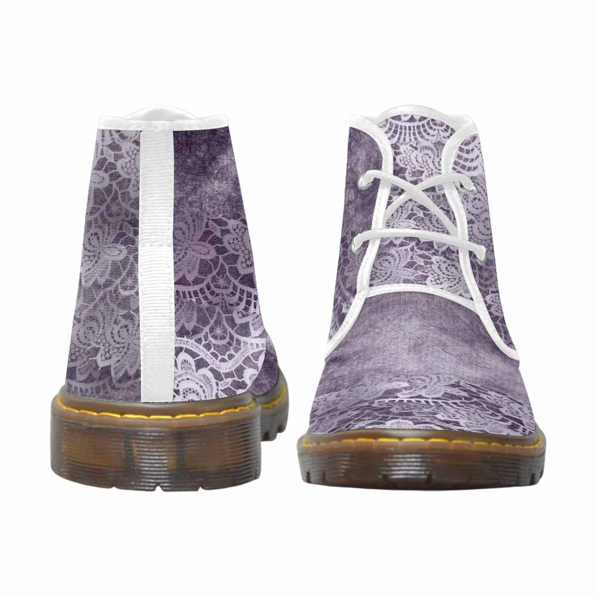 Lace Print, Cute comfy womens Chukka boots, design 39