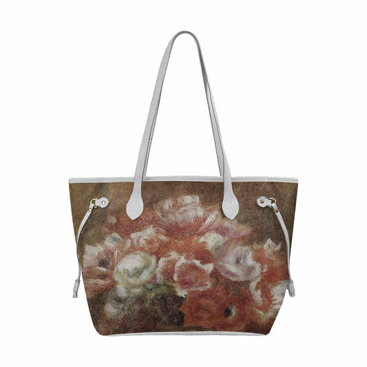 Vintage Floral Handbag, Classic Handbag, Mod 1695361 Design 15, WHITE TRIM