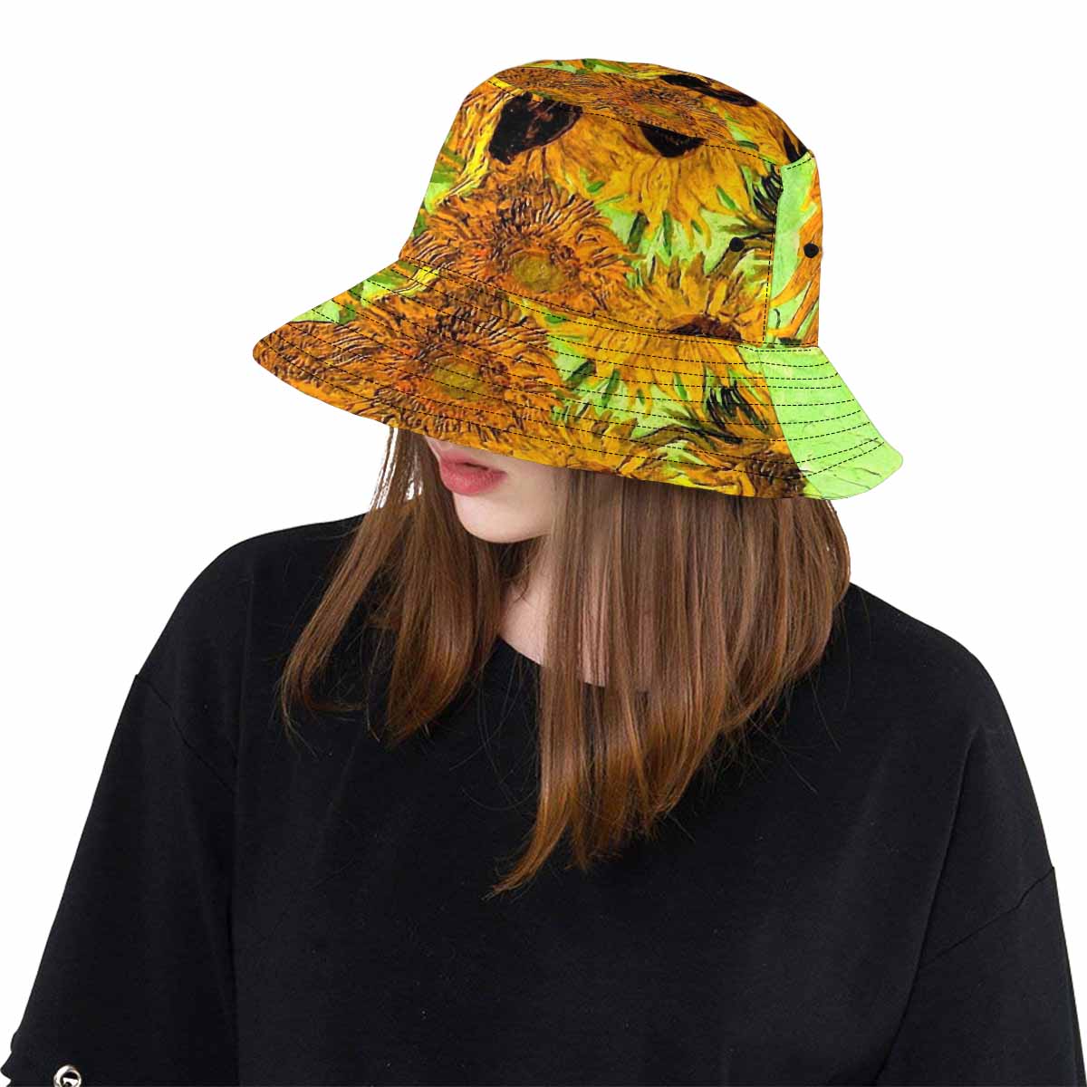 Vintage floral unisex bucket boonie Hat, outdoors hat, Design 48