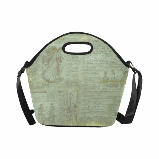 Antique general print, insulated lunch bag, design 38