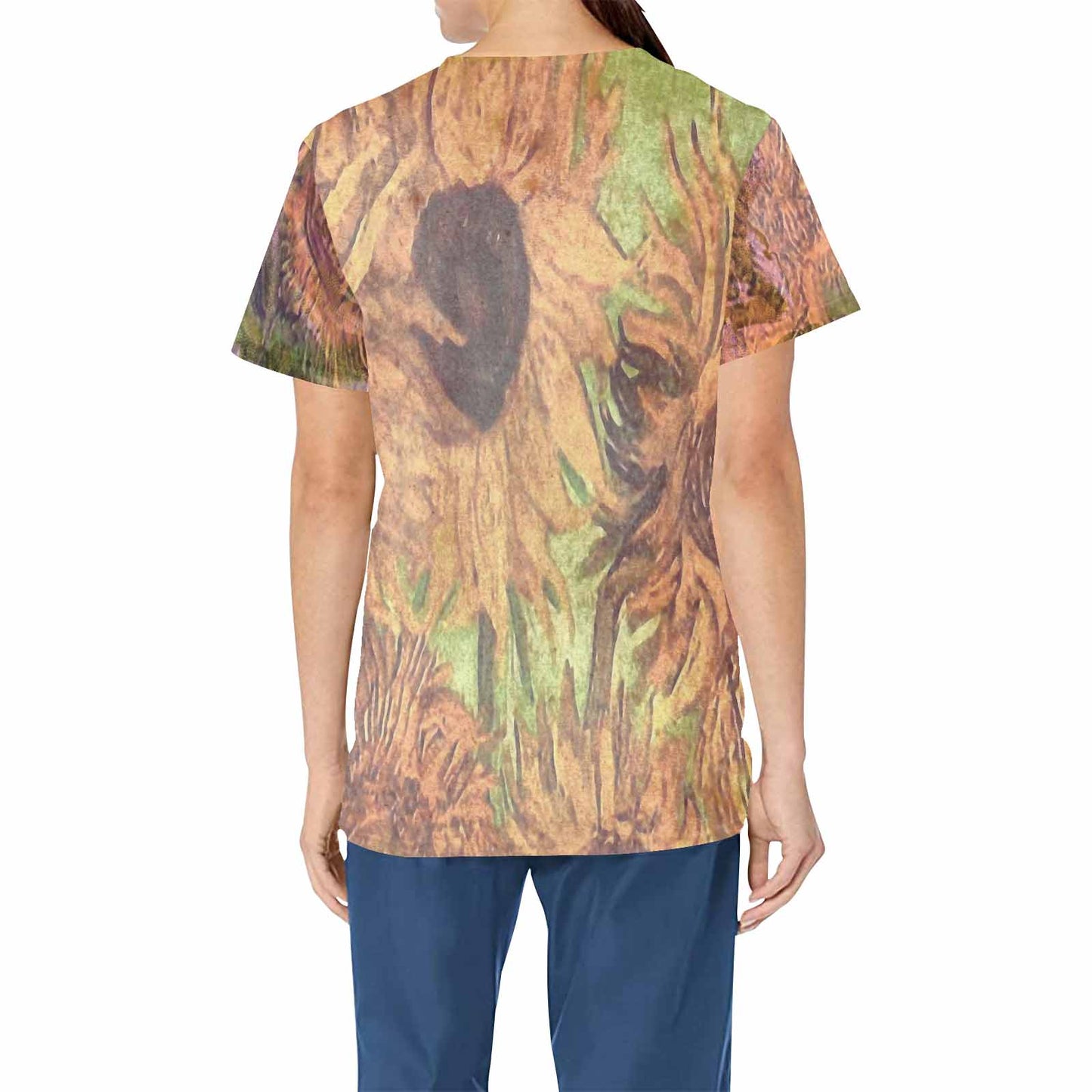 Vintage Floral professional scrubs, nurses scrub, unisex, Design 48xx