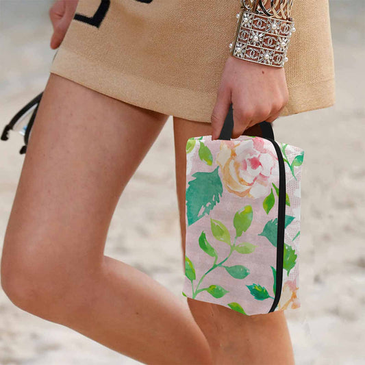 Victorian lace print toiletry comestic bag, design 21