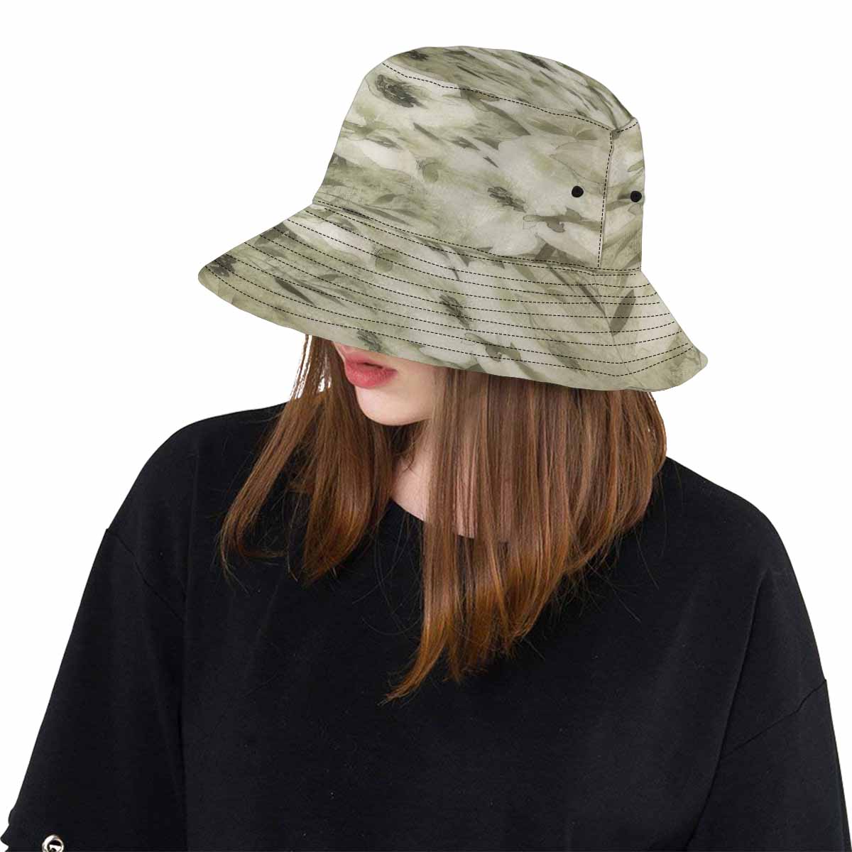 Vintage floral unisex bucket boonie Hat, outdoors hat, Design 03x