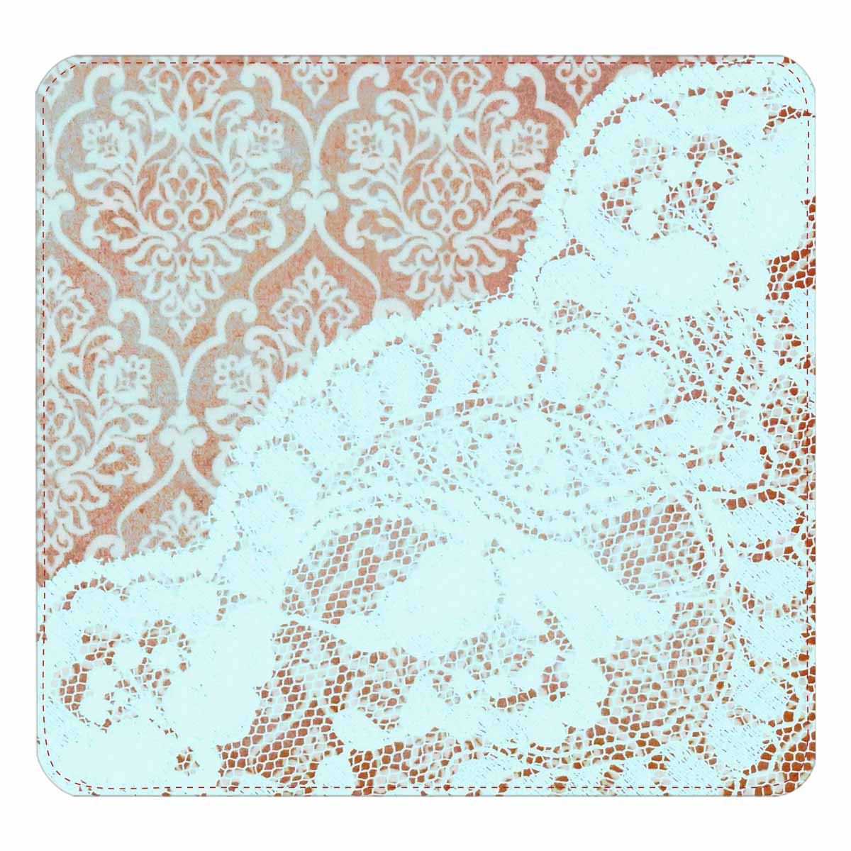 Victorian lace print womens wallet, clutch purse, red trim, design 23