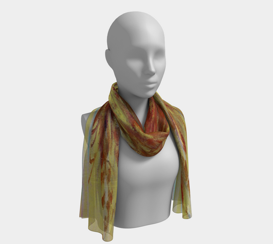 Vintage floral RECTANGLE satin charmeuse scarf, Design 11