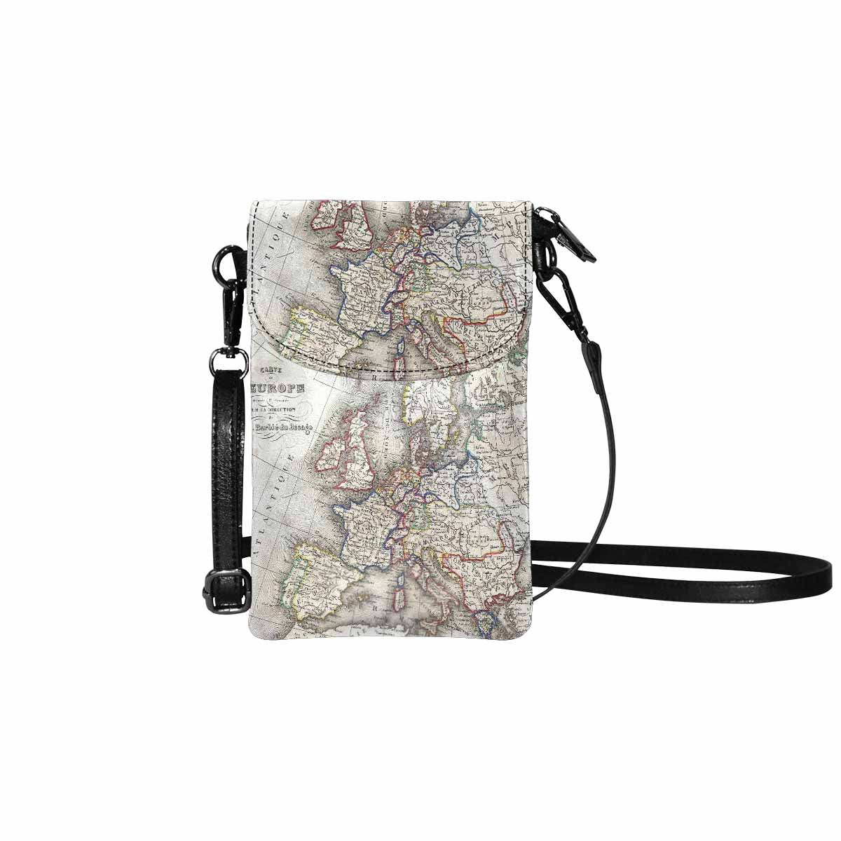 Antique map cell phone purse, moble purse, Design 36