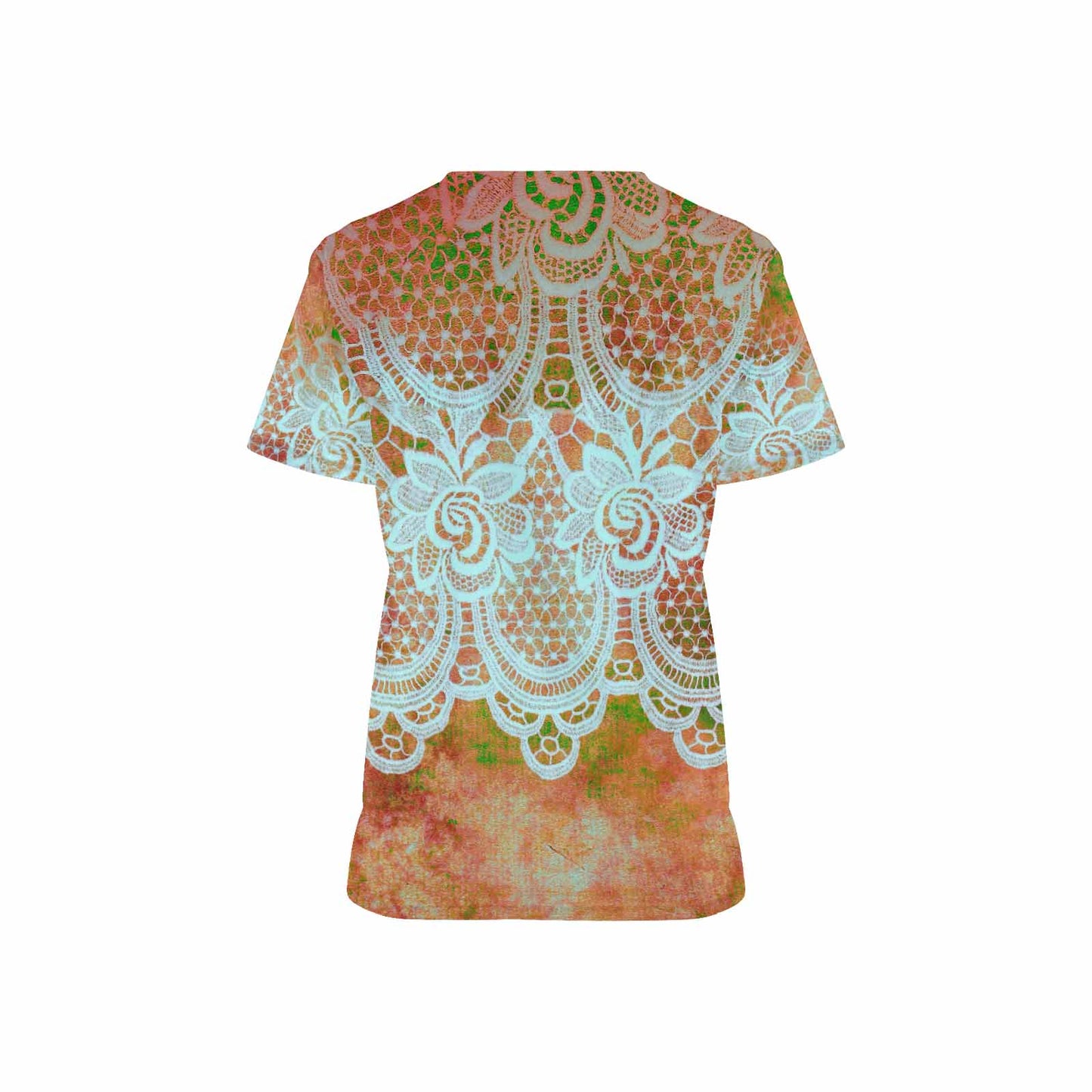 Victorian lace print professional scrubs, nurses scrub, unisex, design 31