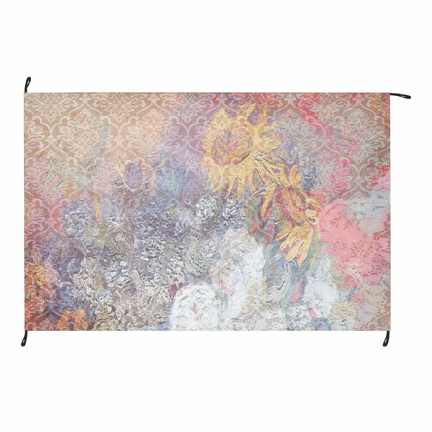 Vintage Floral waterproof picnic mat, 81 x 55in, Design 54x