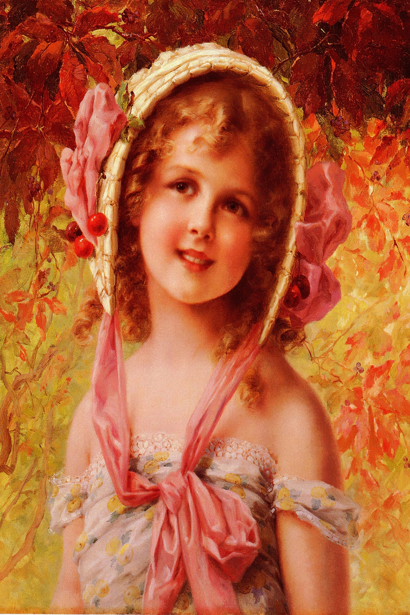 Victorian girl fine art print  THE CHERRY BONNET