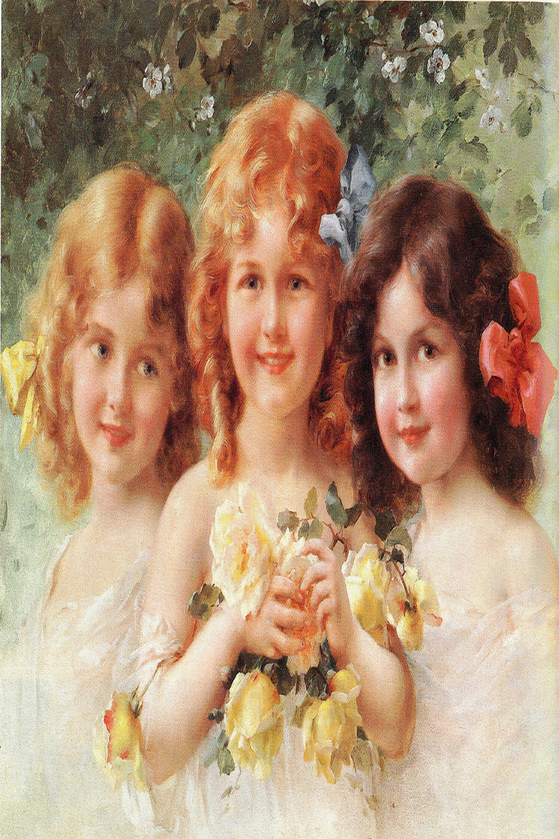 Victorian girls fine art print  THREE SISTERS