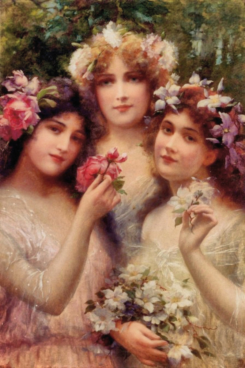 Victorian girls fine art print  The Three Graces