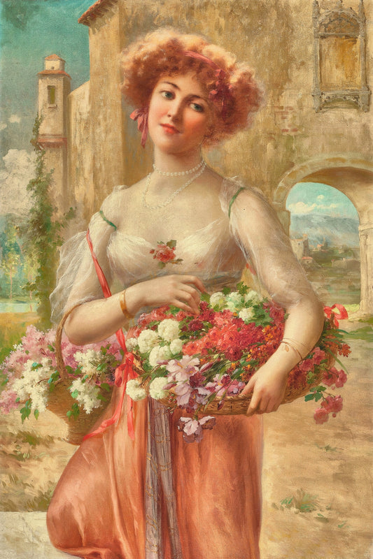Victorian lady fine art print  Roses