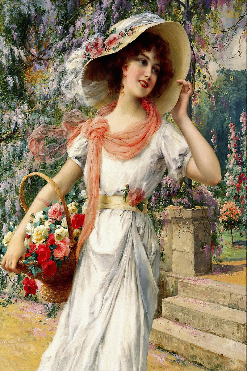 Victorian lady fine art print  THE FLOWER GARDEN