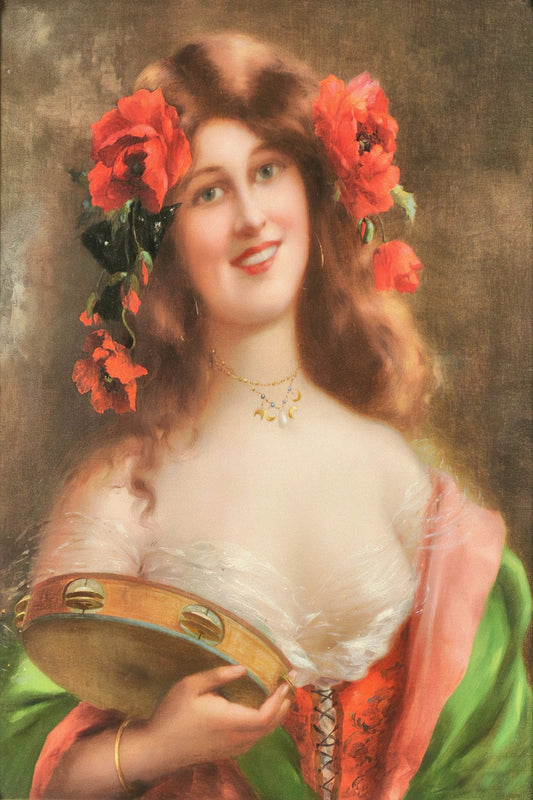 Victorian lady fine art print  Tambourine Girl
