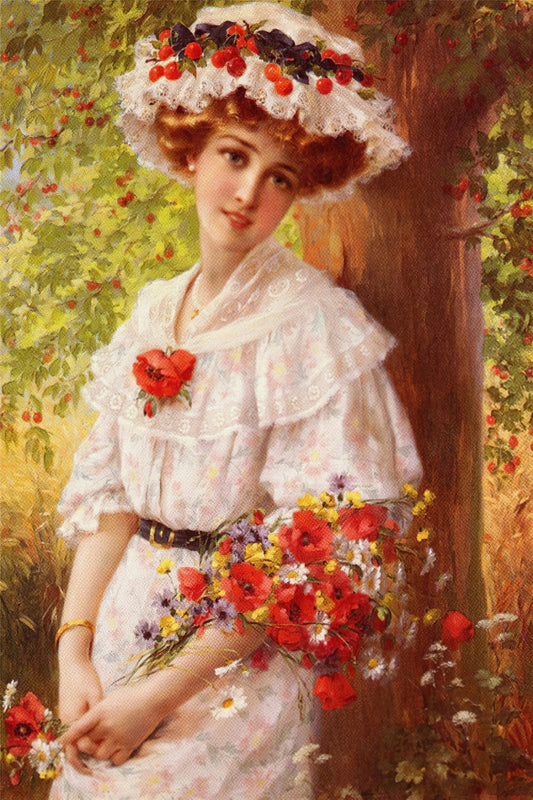 Victorian lady fine art print  Under the Cherry Tree