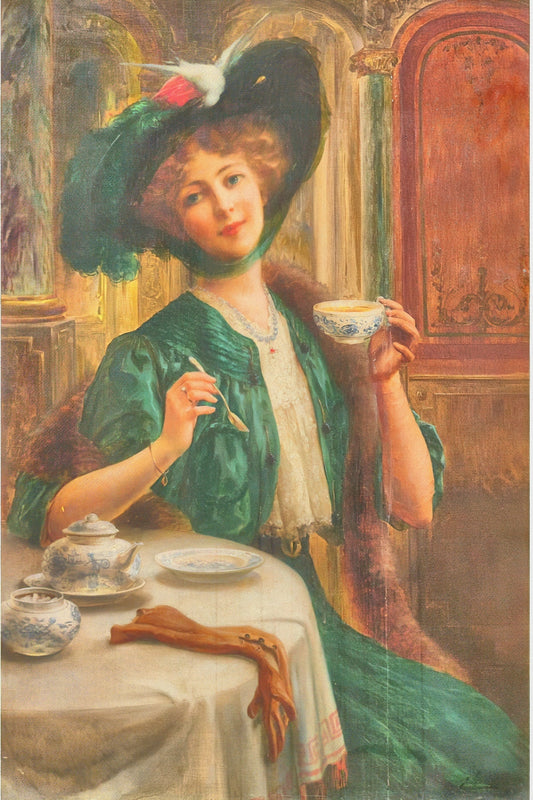 Victorian lady fine art print  lady in green