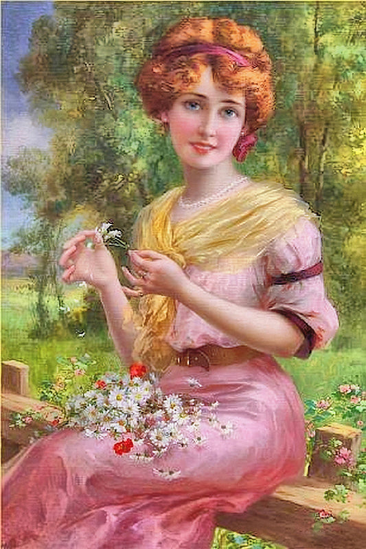 Victorian lady fine art print  lady in pink