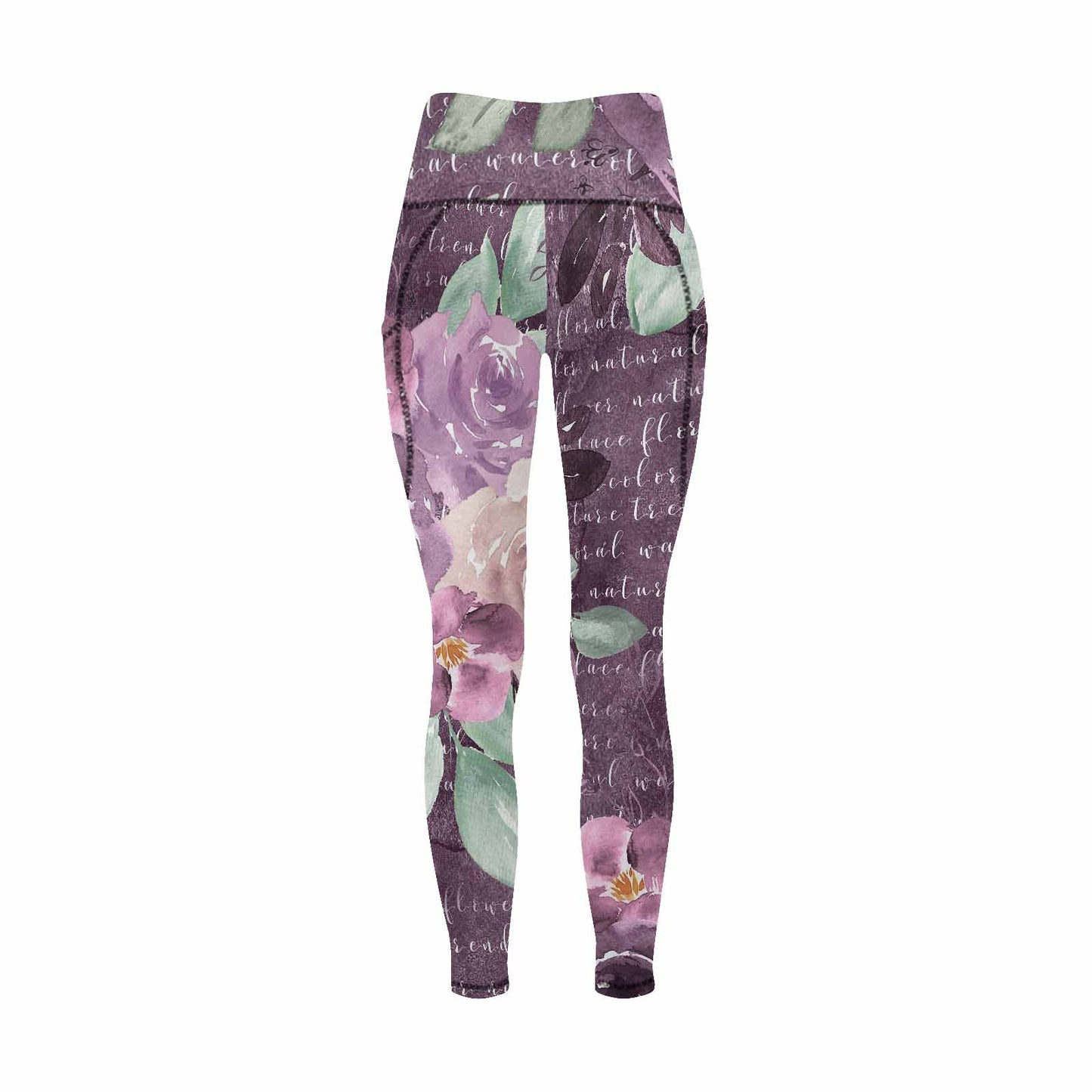 Floral 2, active wear leggings, outside surge, design 40