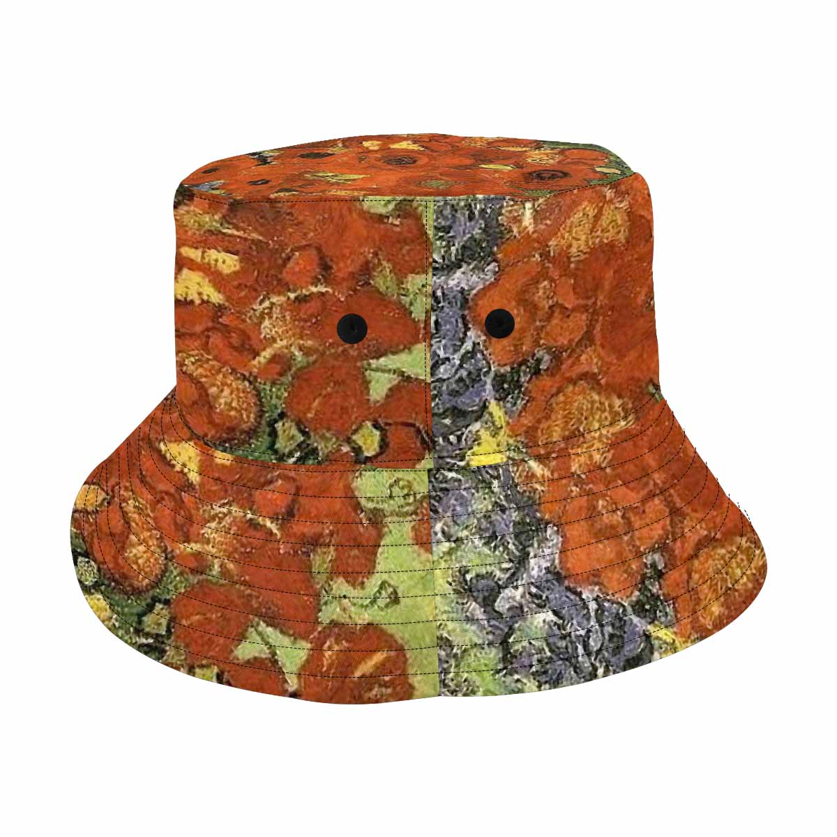 Vintage floral unisex bucket boonie Hat, outdoors hat, Design 56