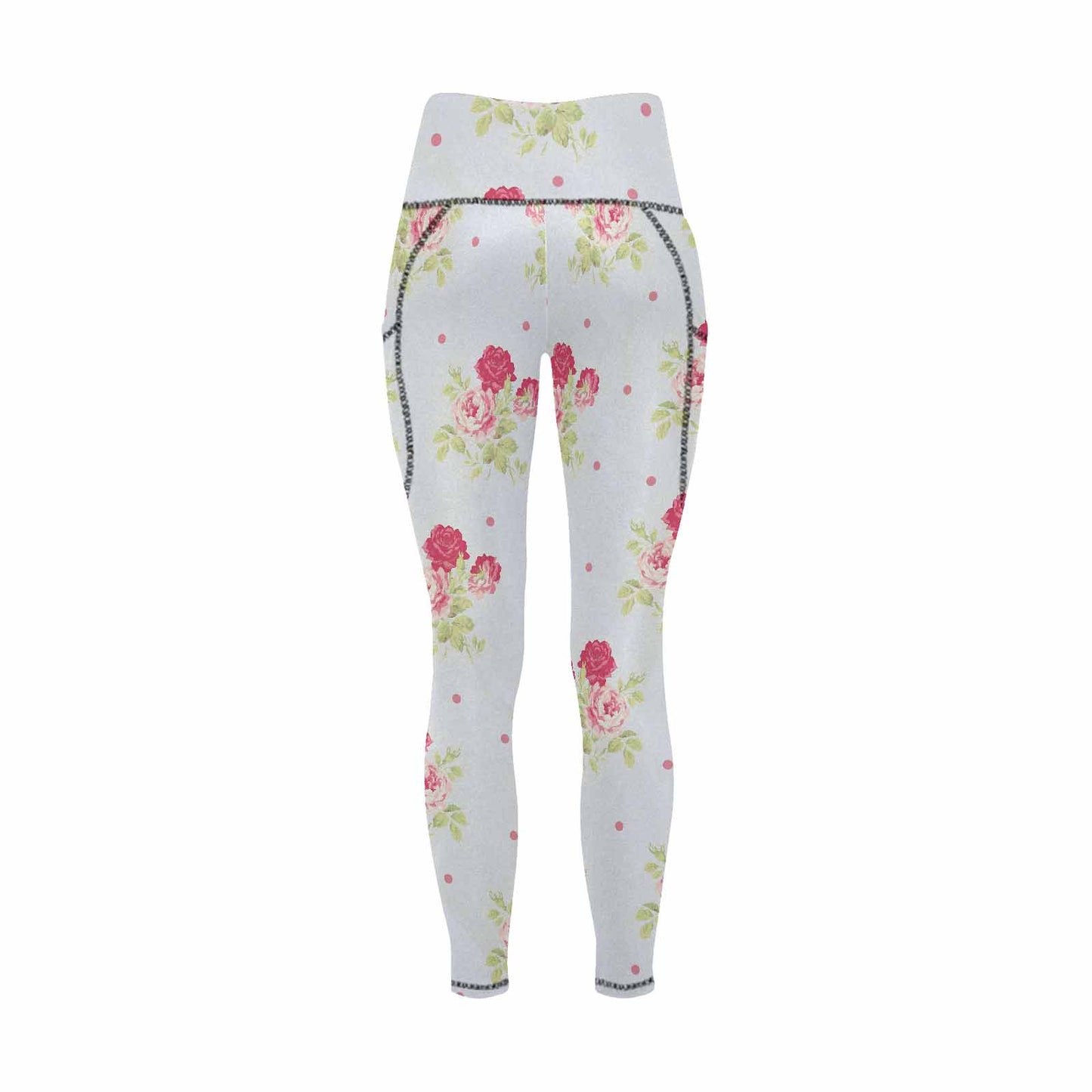 Floral 2, active wear leggings, outside surge, design 16