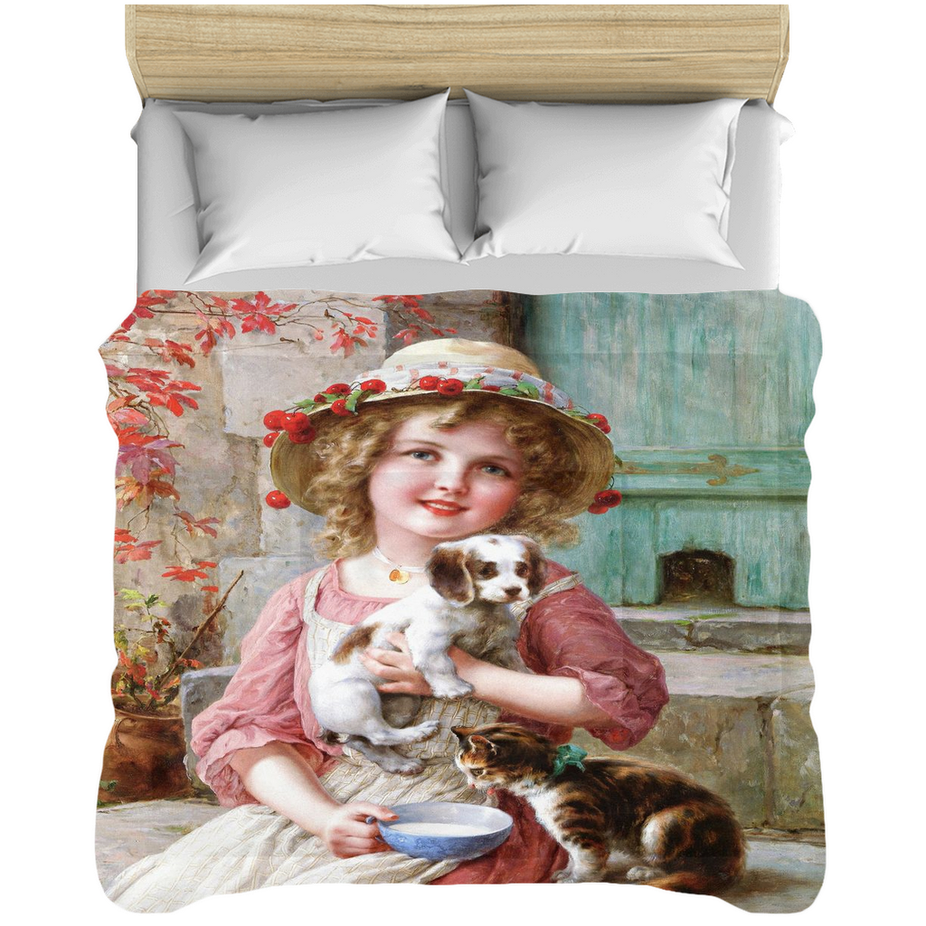 Victorian lady design comforter, twin, twin XL, queen or king, New Friends