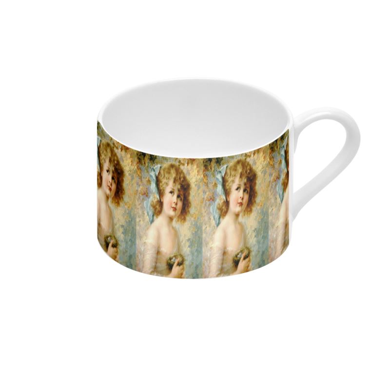Victorian girl design Cup & saucer, Girl Holding a nest