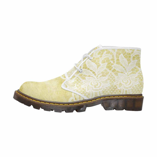 Lace Print, Cute comfy womens Chukka boots, design 44