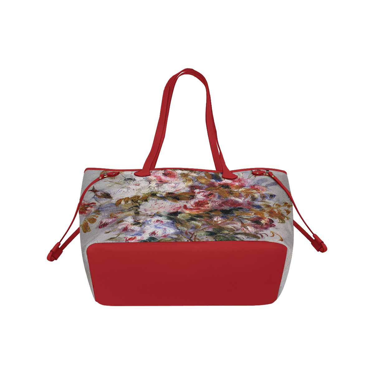 Vintage Floral Handbag, Classic Handbag, Mod 1695361 Design 12, RED TRIM