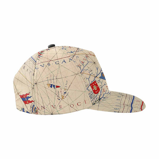 Antique Map design mens or womens deep snapback cap, trucker hat, Design 45