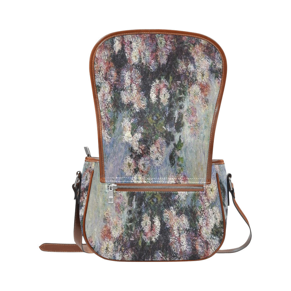 Vintage floral handbag, Design 44 Model 1695341 Saddle Bag/Large (Model 1649)
