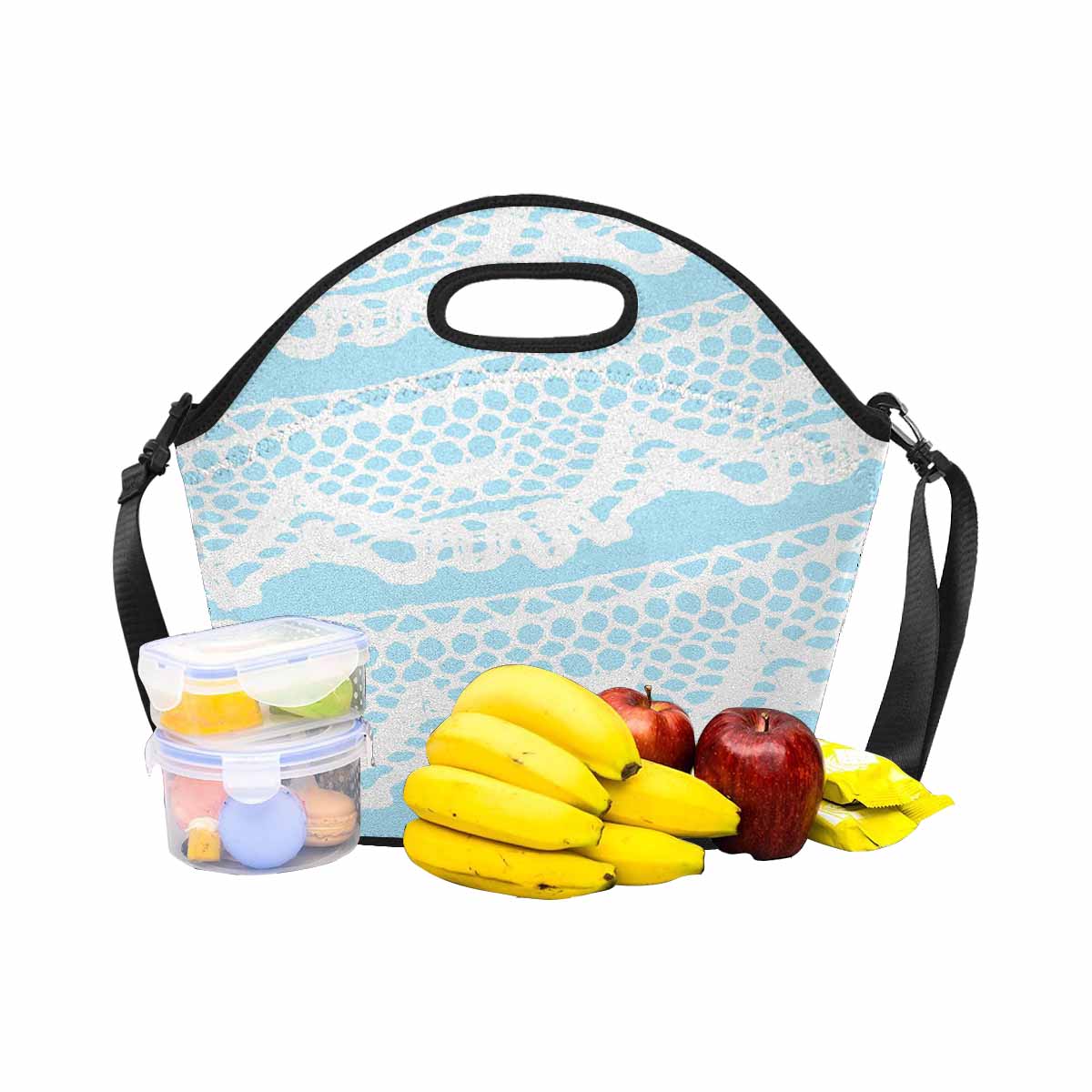 Victorian lace print insulated lunch bag, design 08