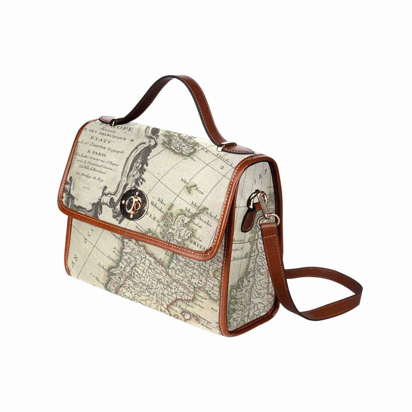 Antique Map Handbag, Model 1695341, Design 03