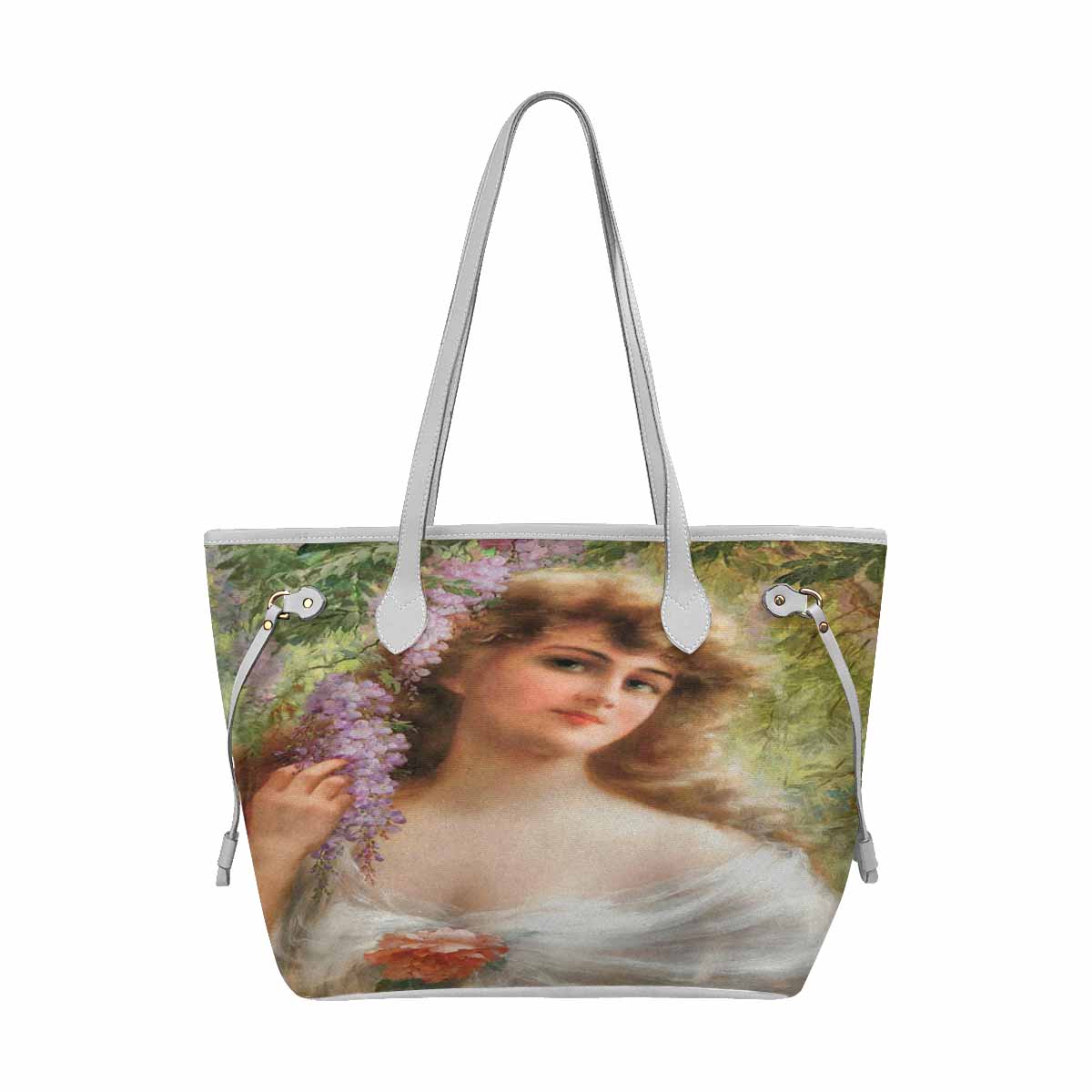 Victorian Lady Design Handbag, Model 1695361, Portrait Of A Woman, WHITE TRIM