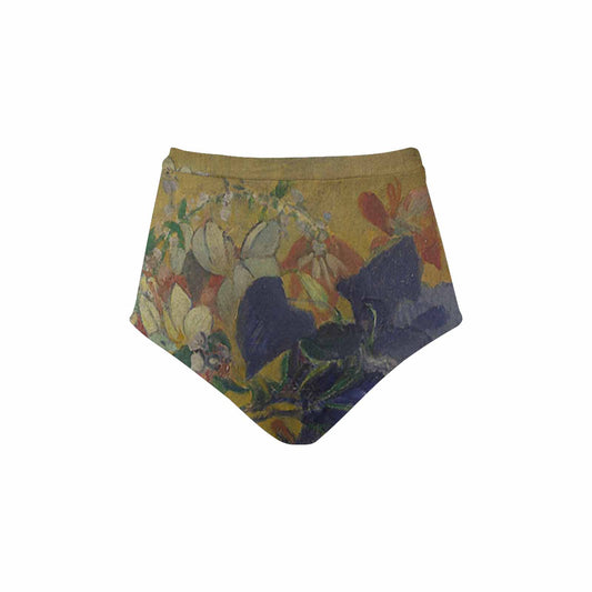 Vintage floral High waist bikini bottom, Design 10