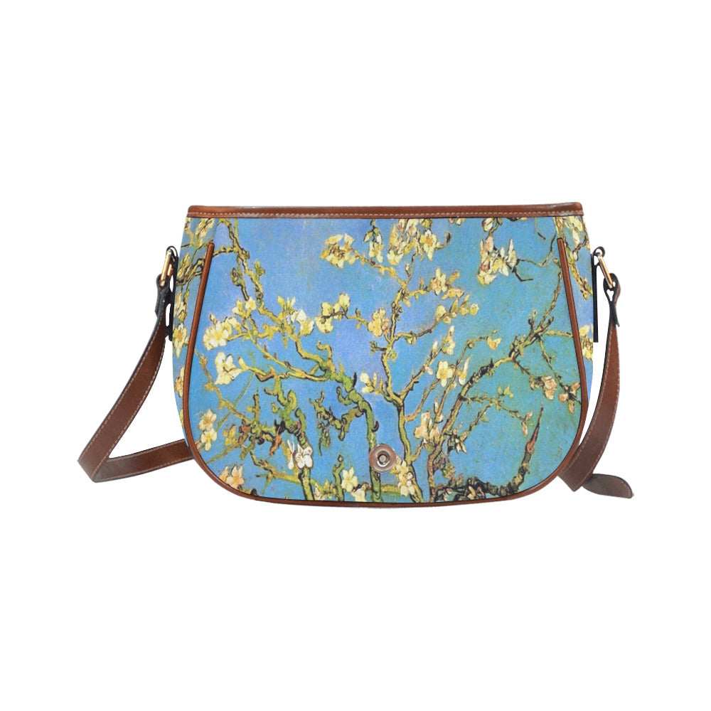 Vintage floral handbag, Design 20 Model 1695341 Saddle Bag/Large (Model 1649)