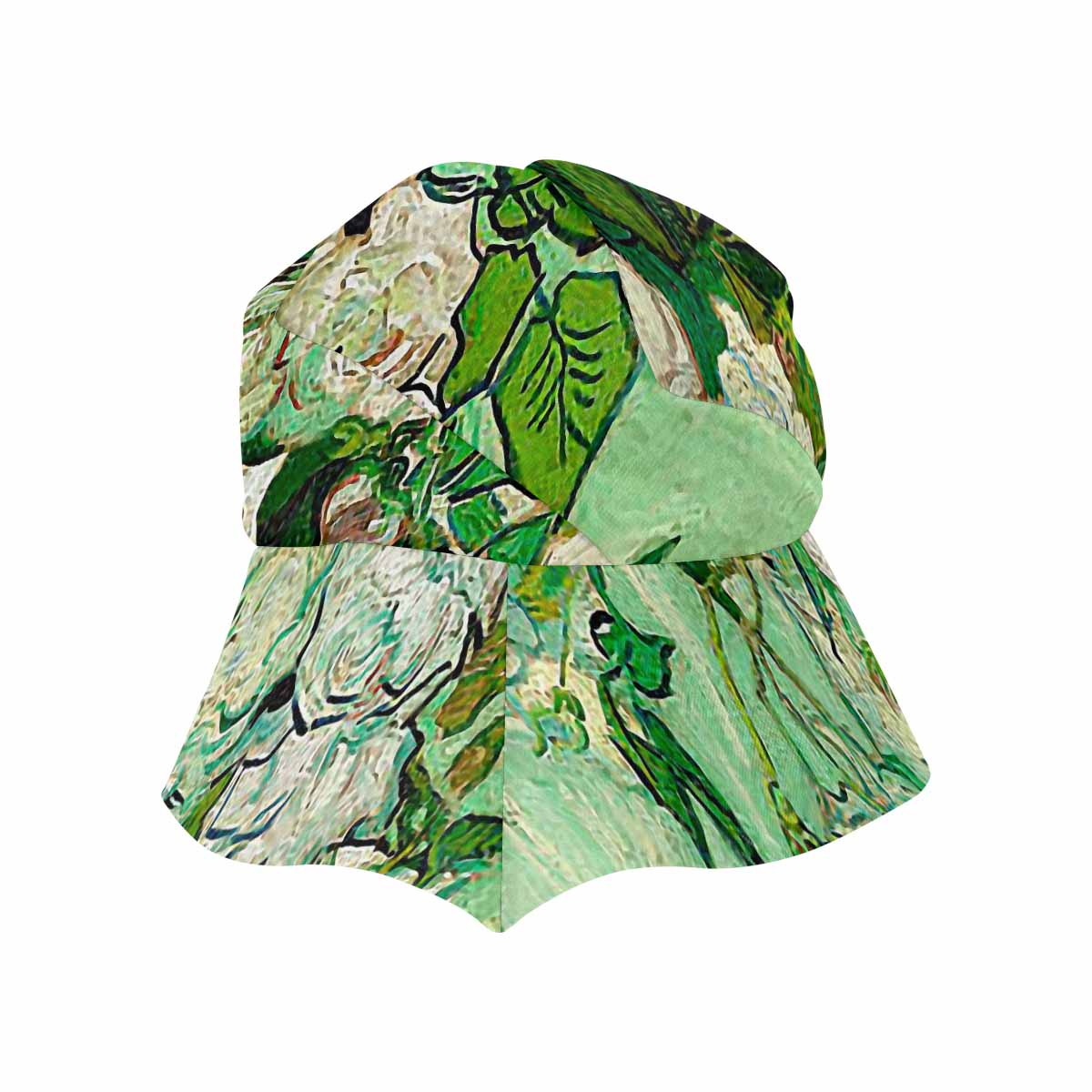 Vintage floral wide brim sunvisor Hat, outdoors hat, Design 45
