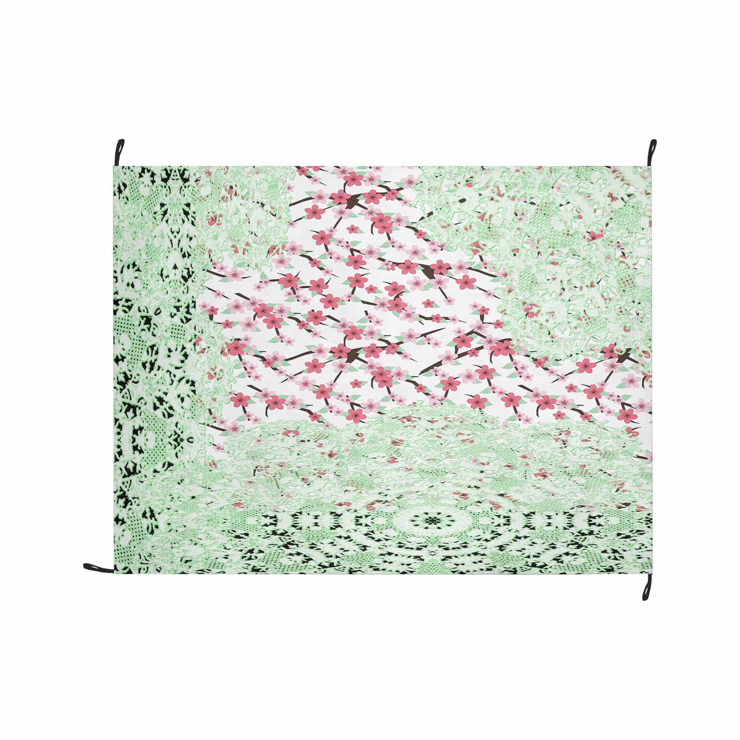 Victorian lace print waterproof picnic mat, 69 x 55in, design 10